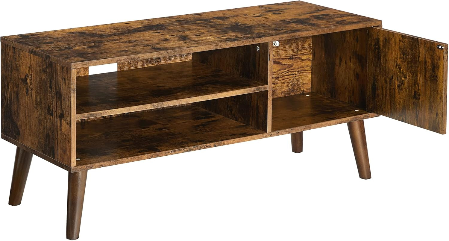 TV Stand, TV Cabinet for Tvs up to 43 Inches, Mid-Century Modern TV Console Entertainment Center for Living Room, Bedroom, Lounge, Rustic Brown ULTV09BX